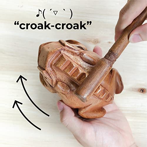 4 Inches Frog Guiro Rasp Small Instrument Musical Wooden Percussion Desk Accessories Of Frog Noise Maker And For Cool Music Gifts Ideas Funny Instruments Made From Nature Wood #TOP3