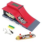 Mini Finger Skateboard mit Rampe Zubehör Set, Tlater Fingerboard und Rampen Skatepark Spielzeug Fingerspitzenbewegung Lernspielzeug Geschenke für Kinder (6E)