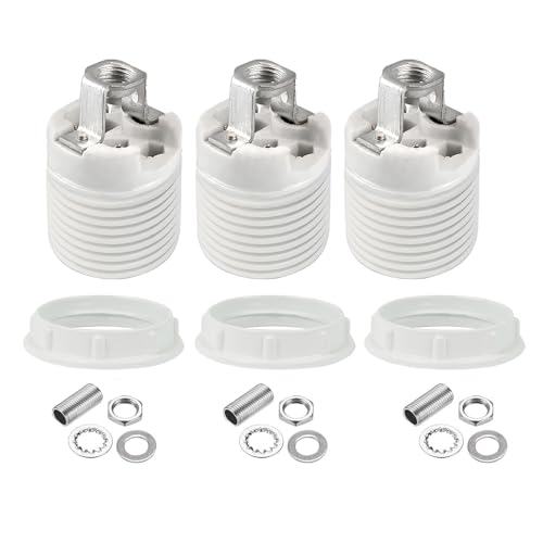Opiniones y reviews de Anillos de bombilla disponible en línea para comprar. 47 JNXQWE - Enchufe roscado de porcelana con anillo de pantalla de metal, base media de cerámica con Hickey IPS 1/8-27, esmaltado (paquete de 3, roscado)