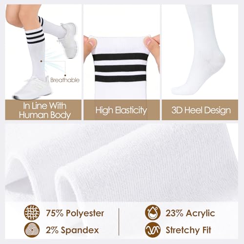 Image of American Trends Womens Athletic Knee High Socks Outdoor Sport Thigh High Stockings Casual Stripes Tube Socks