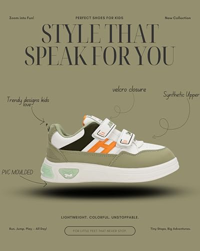 Image of G&D Jumpers Unisex Kids Shoe with Memory Foam EVA Sole | Leather Rexine Upper Breathable, Lightweight | Comfortable & Durable Stylish Indoor & Outdoor | Casual Sneakers