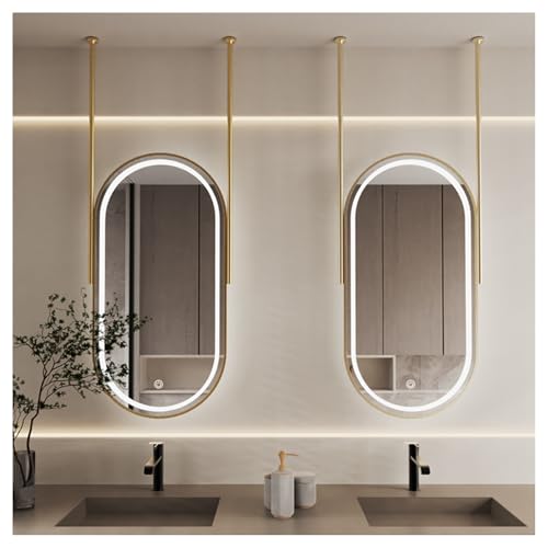 Lustro sufitowe LED z regulowaną jasnością, pływające lusterko do przedpokoju, garderoby, domu, 60 x 100 cm