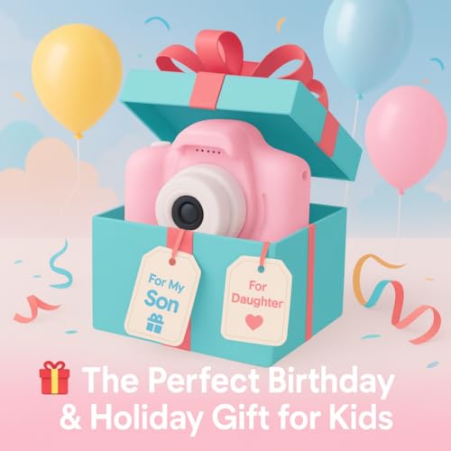Image of Kids Digital Camera for Photos & Videos | Mini Camera Toy with 2-Inch Screen & USB Rechargeable | Fun & Educational Gift for Boys & Girls Age 3-15 | Easy to Use for Kids (Pink)