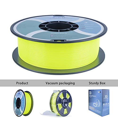 ZIRO PLA Filament 1.75mm,3D Drucker Filament PLA Neon Series 1.75mm 1KG(2.2lbs), Dimensional Accuracy +/- 0.03mm,Neon Gelb