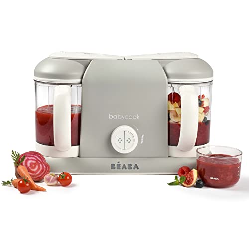 BÉABA Babycook Duo Robot Bébé 4 en 1 Mixeur-Cuiseur, Gris