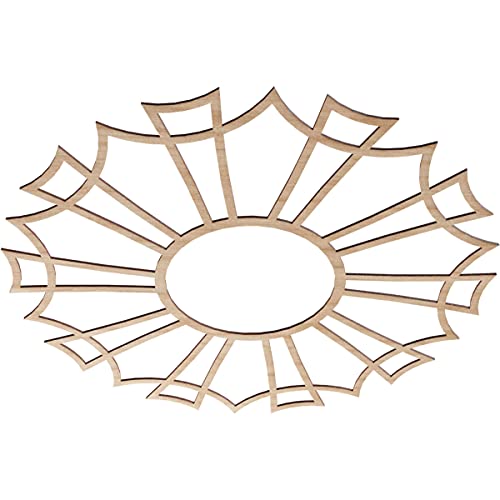 Image of Ekena Millwork 40 inchOD x 14 1 /8 inchID x 3 /8 inchT Augustus Wood Fretwork Pierced Ceiling Medallion, Alder