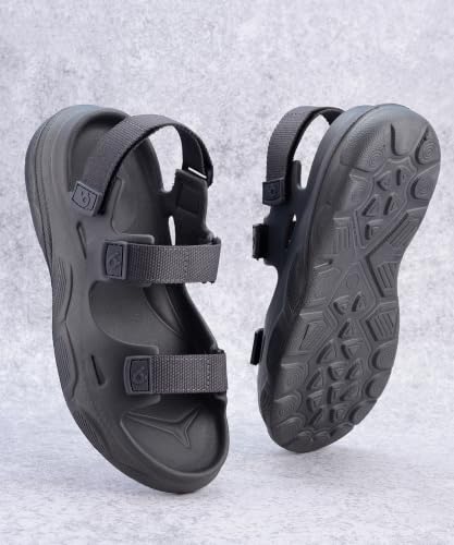 Image of KOBURG Alaska Sports Sandals for Men | Thick Sole Lightweight Casual Floaters | Non-Slip Outdoor Walking Sandals with Double Straps Extra Soft Slide | EVA Sole KS-284