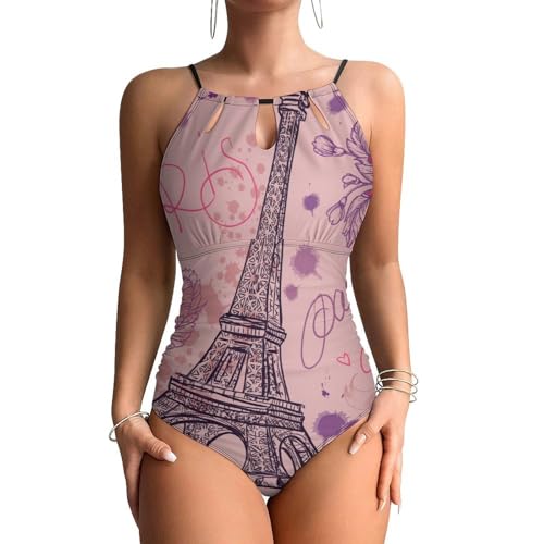 Monokini gainant Tour Eiffel pour un effet ventre plat parfait à la plage