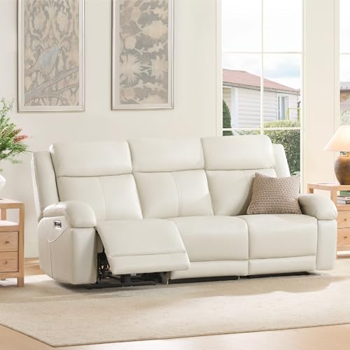 Watson & Whitely Genuine Leather Power Recliner Sofa