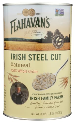 Flahavan's Irish Steel Cut Oatmeal Tin, 28-ounces (Pack of 6)