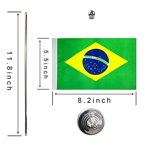 Gentlegirl Brazil Flag Brazilian Flag Table Flag,Desk Flag,Office Flag,International World Country Flags Banners,Festival Events Celebration,Office Decoration,Desk,Home Decoration #TOP1