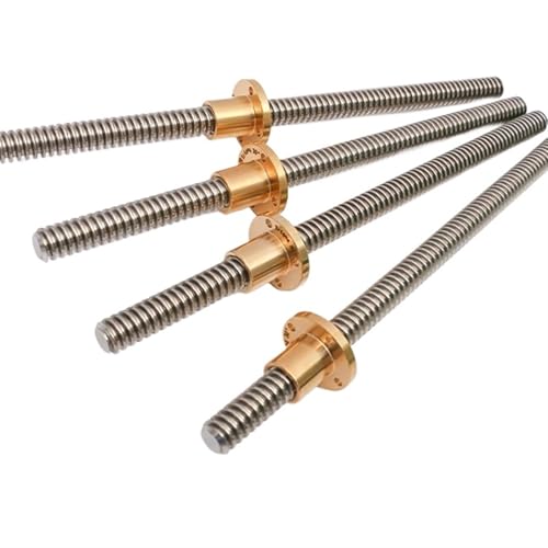 L6NqIAG 304 Stainless Steel T16 Lead Screw Trapezoidal Spindle and Nut Printer Lead Screw(Picth 2mm lead 2mm,100mm)