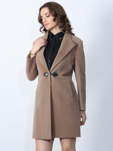 Image of PLAGG Women's Notched Lapel Long Overcoat