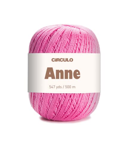 Image of CIRCULO Anne Yarn for Crocheting & Knitting, 100% Mercerized Brazilian Virgin Cotton, Soft Fingering Weight, 547 Yds, 5.19 Oz - Color 3182 - Pitaya