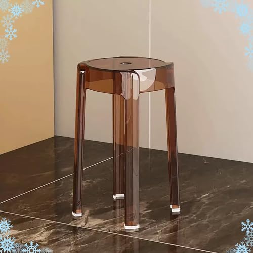 Tabourets de bar en acrylique transparent caramel lot de 2 chaises empilables 46cm
