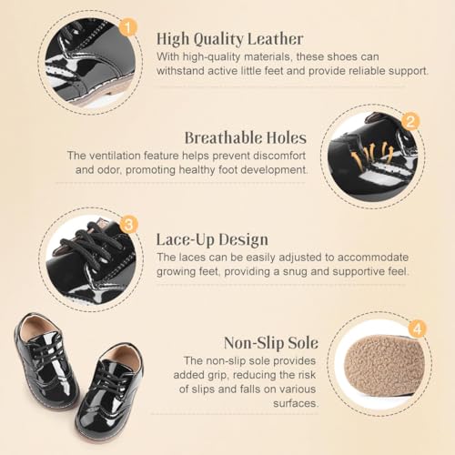 Image of KIDSUN Girl's Oxford School Uniform Dress Shoe Princess Flats Bow Slip on Loafer (Toddler /Little Kid)