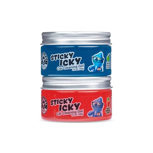 Chemical Guys Sticky Icky Car Cleaning Gel, Green Apple & Sweet Strawberry Scent – Detailing Kit, Car Dust Crevice Cleaner, Slime Auto Air Vent, Cleaning Putty for Keyboard Cleaner (2 Pack) – CJK1002