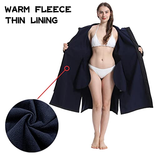 image for Oksun Oversized Waterproof Swim Parka: Windproof Warm Swimming Coat - 