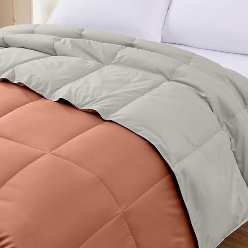 Image of Modern Threads Down Alternative Reversible Comforter Orange Rust /Beige Queen