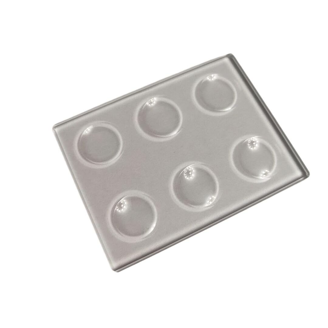 1 portaobjetos de microscopio con cavidad cóncava Circular múltiple, 5 mm de Grosor, Vidrio óptico, Superficie Pulida o esmerilada (Opcional).(6 Wells)