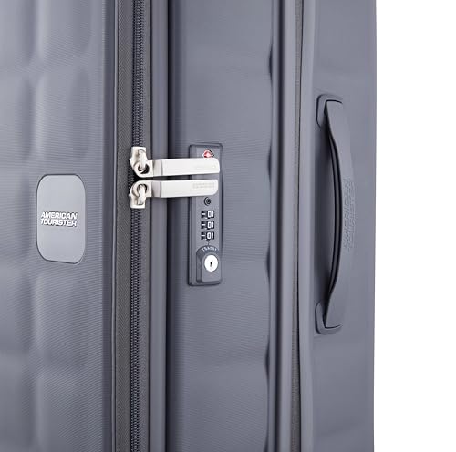 Image of American Tourister Bitbloc | Check-in Trolley Bag (68.5 cm) | 69 Ltrs | 360 8 Wheel Spinner | Hard Case | Recessed TSA Lock | 3 Years Global Warranty | Grey