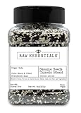 Raw Essentials Sesame Seeds Tuxedo Blend– Sweet and Nutty – Use to Top Rice Dishes, Sushi, Stir Fries, and Vegetables – Non-GMO, Gluten Free, Vegan, & Paleo – 8 Ounce Bottle