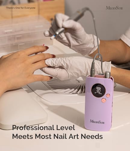 Image of MelodySusie Entry-Level Clip-On Rechargeable Nail Drill, SC320F 30000RPM E-File with Pastel & Colorful Design for Manicure Shaping & Gel Removal, Ideal for Training, Nail Art Practice & Home Use.