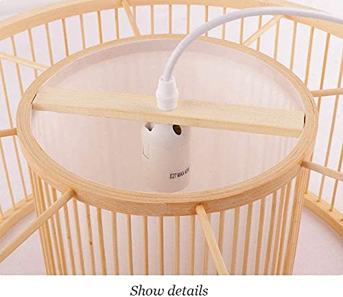 Lámpara de techo de bambú natural para iluminar y decorar salas de estar 6
