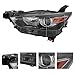 PIAOYUE For 2016-2022 Mazda CX-3 Left Halogen Headlight Headlamp w/o LED DRL Replacement Driver Side Clear Lens Black Housing