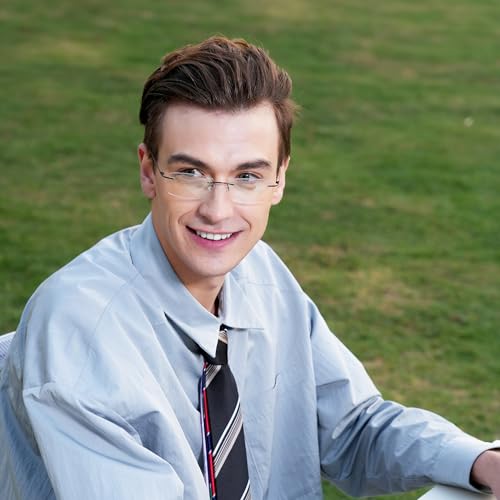 Image of Cyxus 11g Titanium Blue Light Blocking Glasses Men Woman Rimless Ultralight Computer Gaming Office Study Eyeglasses 8602T08