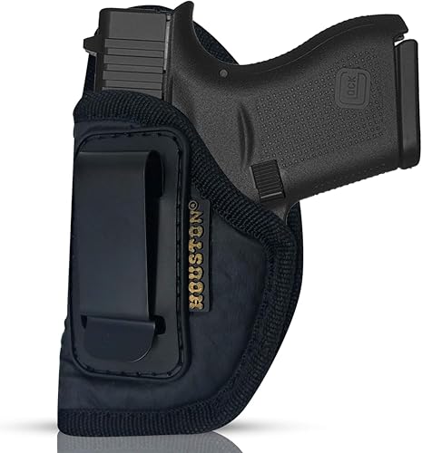 IWB ECO Leather Concealment Holster - Inside The Waist with Metal Clip - Lined Inside for Gun Protection - Fits: Glock 42, SIG P365, Kahr PM 45, Makarov. Kel-Tec PF9 / P11 (Left)