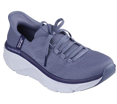 Skechers D'lux Walker 2.0 Thrill Movement   Tenis para Mujer, Borde Azul de Punto Pizarra, 36 EU
