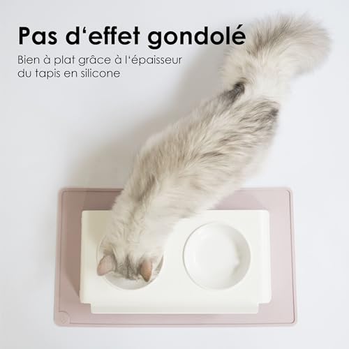 Tapis de gamelle pour chat silicone antidérapant et set de table LucyBalu - 4