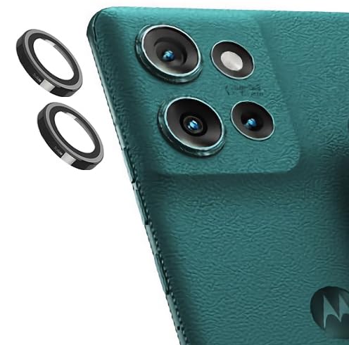 Image of Motorola Moto Edge 50 5G Back Camera Lens Ring Protector Anti Shock /Anti-Scratch /Clear /Camera Tempered Glass - [2Pack, Black]