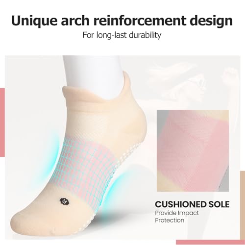 Pilates Socks with Grips for Women – Non-Slip Socks for Yoga, Running & Workouts3