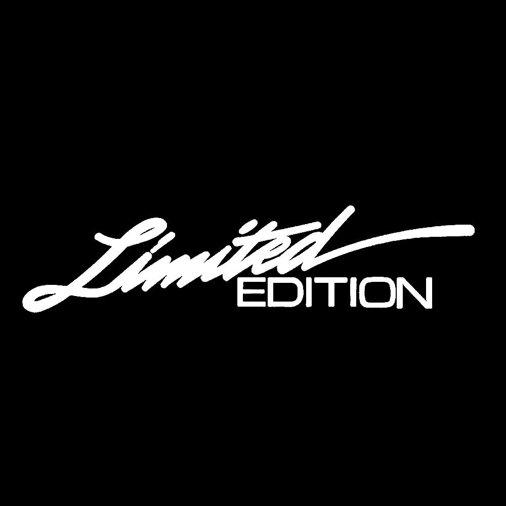 Pack of 2 Novelty Limited Edition Sports Car Stickers - Car Decals - Racing Stripe - Scooter Stickers - Bumper Stickers - Campervan Decals - Van Stickers - Motorbike Stickers (White)