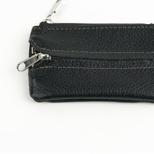 e-mono Genuine Leather Men's Coin Purse, Coin Purse, 4 Strands with Key Case, Size M, Cowhide Leather, Zipper, Leather4