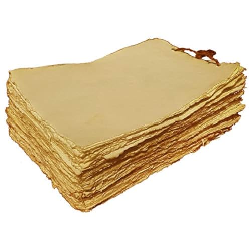 Cuaderno de bocetos – Bloc de bocetos – Papel de acuarela – Cuaderno de bocetos de medios mixtos – 20 hojas de papel vintage de algodón hecho a mano de 130 g/m² por Paper Craft (PC-HPDV101-7x9-20)