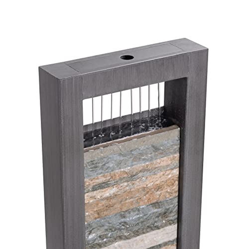 Kenroy Home 51120Wg Gantry Table Fountain With Gray Finish, Rustic Style, 18.25" Height, 10" Width, 6" Depth #TOP1