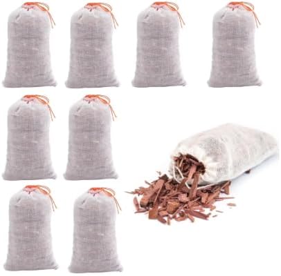 Cedar Sachets for Drawers and Closets, Long Lasting Scent, Natural Wood Chips, 8 Pack