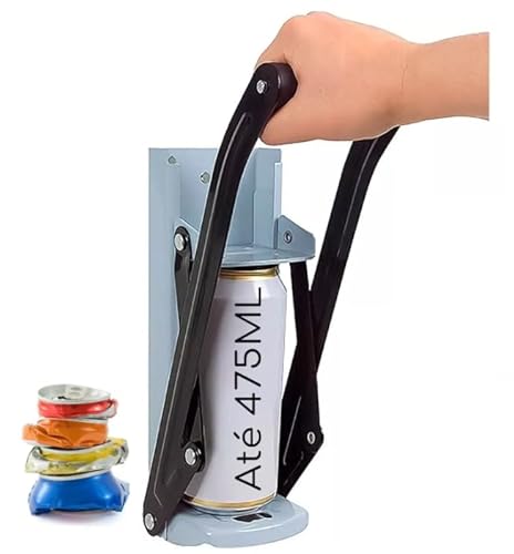Amassador de Latinhas Latas Cerveja Alumínio com Abridor de Garrafas até 475ml cor Cinza Amassador de Latinhas Latas Cerveja Alumínio com Abridor de Garrafas até 475ml cor Cinza