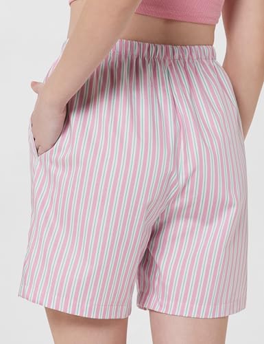 Image of Jockey RX15 Women's Super Combed Cotton Woven Relaxed Fit Checkered Shorts with Side Pockets (Prints May Vary)