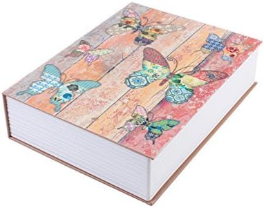 Miniatura 4 de EIOUMAX Caja fuerte para libros de 9.5 x 6.3 x 2.3 pulgadas y 1.4 libras con cerradura de llave, caja fuerte oculta, mariposa de metal