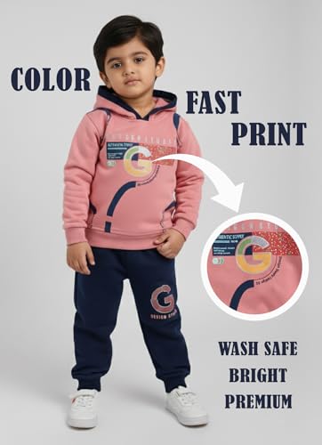 Image of Pure Cotton Full Sleeves Winter Hoodie Sweatshirt and Full Pant Set For Boys Kids