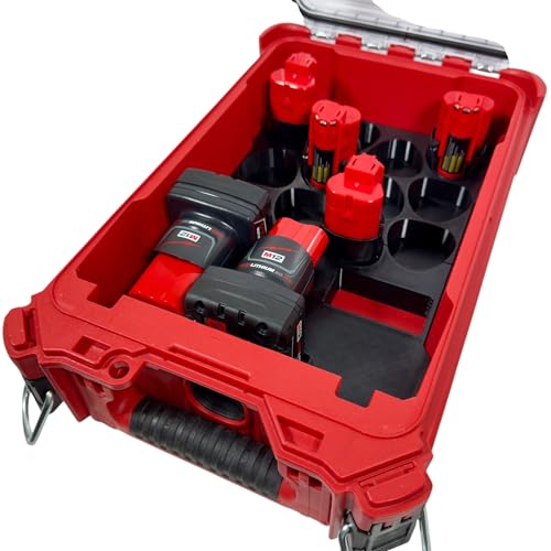 M12 Battery Organizer for M12 Batteriees and Milwaukee Packout Compact Organizer Model 48-22-8435 - Image 4