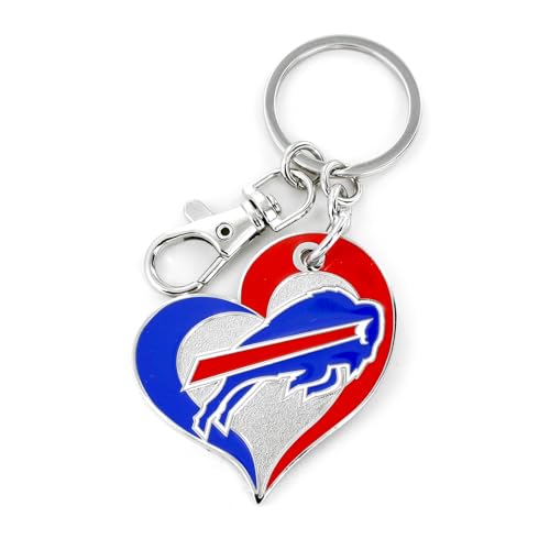 NFL Buffalo Bills Swirl Heart Keychain