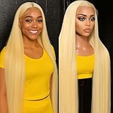 Goalroya 613 Lace Front Wig Human Hair 200 Density 13x6 Blonde Wig Human Hair Straight Pre plucked for Women 613 HD Lace Frontal Wig 26 Inch