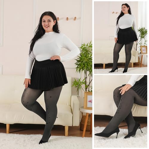 Image of UISLII Plus Size Fleece Lined Tights for Women