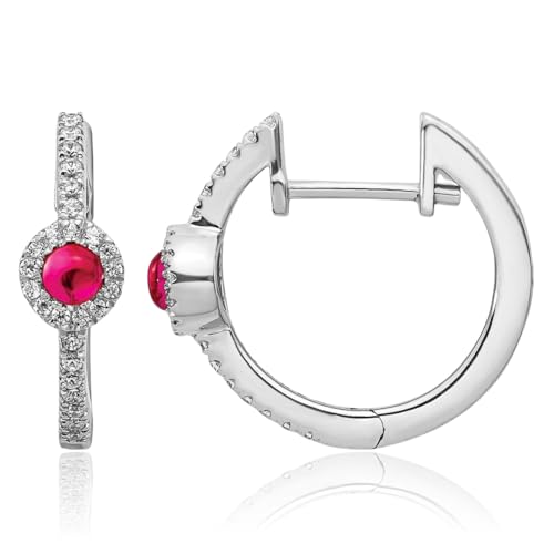 IceCarats 14K Solid White Gold 0.45 carat Red Ruby Diamond