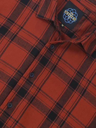 Image of StitchX Men's Full Sleeve Checkered Casual Spread Collar Cotton Shirt